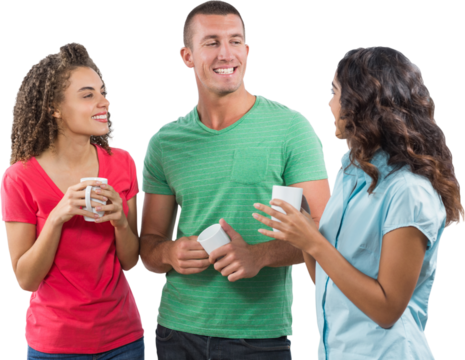 Team during break time in office cafeteria