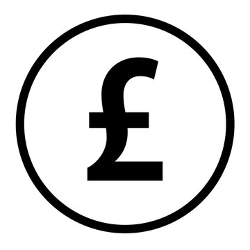 recommend clip art: Round pound sterling silhouette icon. Vector.