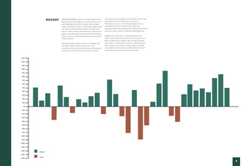 Business interface with graphs and data