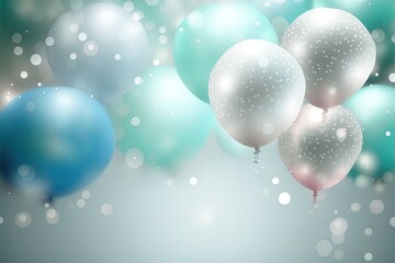 Pastel party balloons , Generative Ai