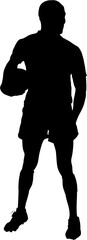 Full length of silhouette rugby player 