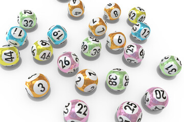 Lottery balls with numbers