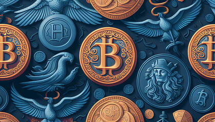 seamless pattern with a crypto theme