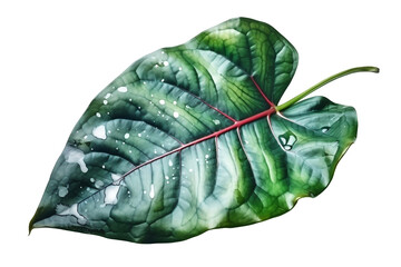 Watercolor tropical leaf on isolated background, generative ai