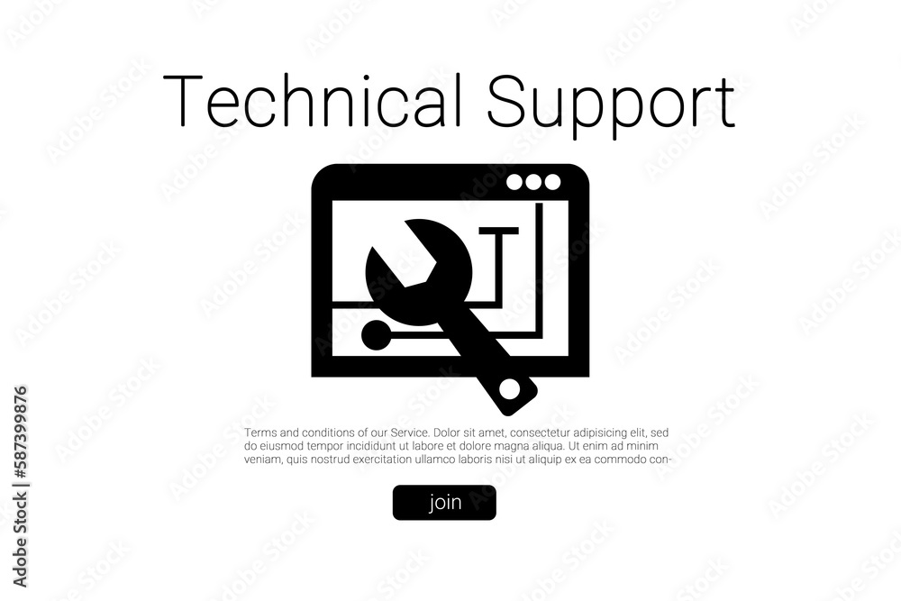 Poster tool with technical support text