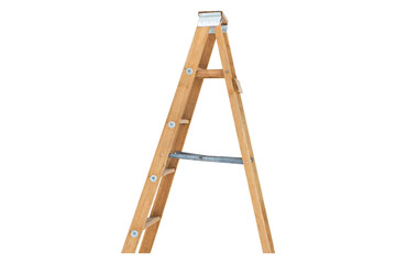 Isolated wood step ladder
