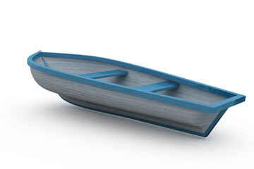 Blue and white painted boat