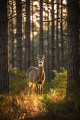 Obraz na płótnie Canvas A deer in the Forest