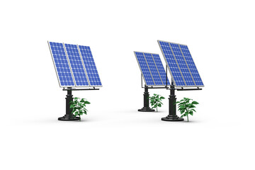 3D solar panel with plants