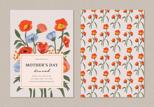 Mothers Day Brunch Invitation Card