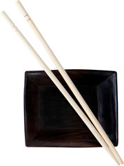 Close up of chopstick with bowl