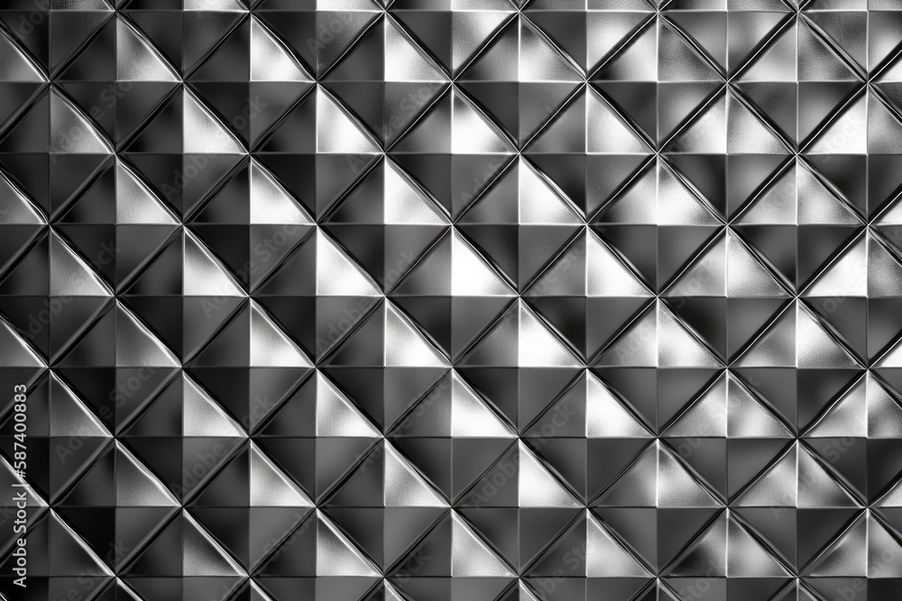Aufkleber monochromatic metal wall with intricate patterns and textures. generative ai