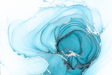 Marble ink abstract art from meticulous original painting abstract background . Painting was...