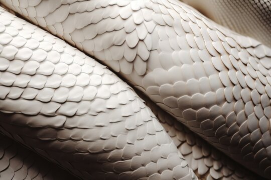  a close up of a white snake skin pattern on a white couch cushion with a black and white snake skin pattern on the back of the pillow.  generative ai