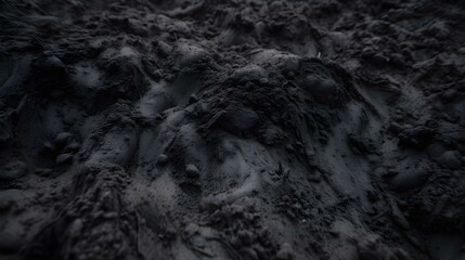 Obraz premium Black or Dark Grey Rough Soil-Like Texture Background