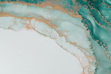 Marble ink abstract art from meticulous original painting abstract background . Painting was...