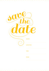 Save the date text in yellow color