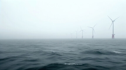 Fototapeta premium Offshore Wind turbines in the ocean