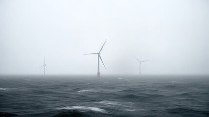 Offshore Wind turbines in the ocean