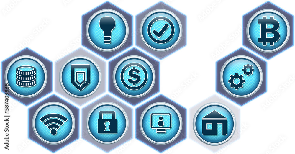Poster vector set of different icons