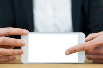 Businesswoman using her tablet pc