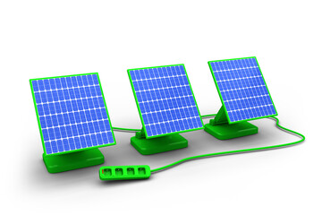 Digital image of 3d solar panels 