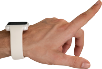 Cropped hand on businessman wearing smart watch