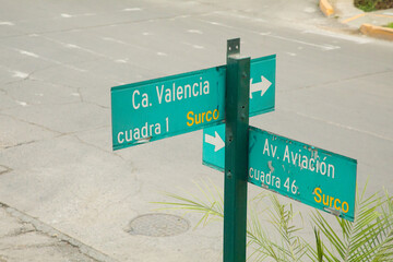 sign on the road Lima Peru