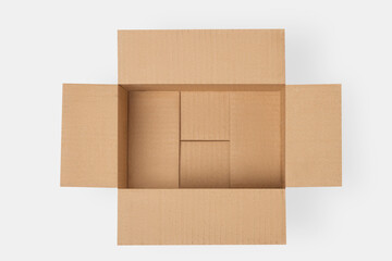 Cardboard box for delivery, parcels. On a light background