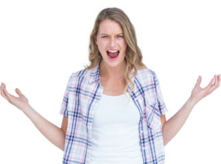 Angry hipster shouting