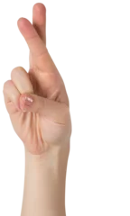 Fotobehang Hand with fingers crossed © vectorfusionart