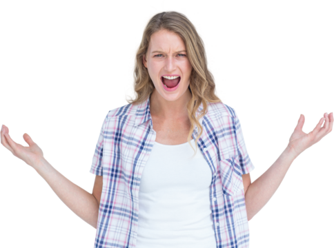 Angry hipster shouting