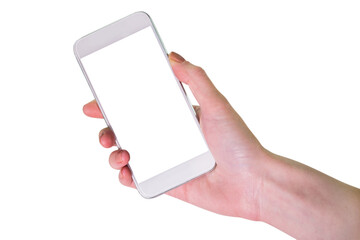 Hand holding smartphone