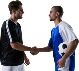 Football players shaking hands