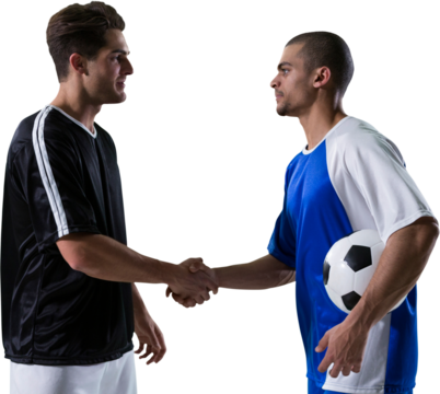 Football players shaking hands - Powered by Adobe