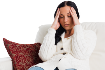 Woman suffering from a migraine