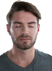 Fototapeta premium Man standing with eyes closed