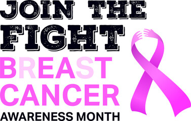 Digital composite image of breast cancer awareness ribbon with text