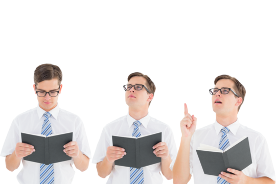 Nerd reading book - Powered by Adobe