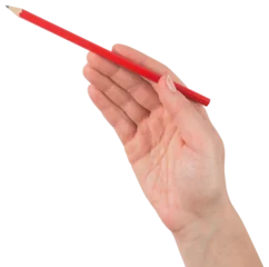 Keuken spatwand met foto Hand holding red pencil  © vectorfusionart