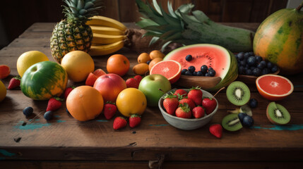 A Table Filled With Delicious Fruits