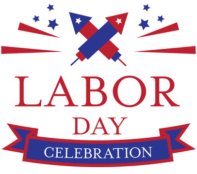 Digital composite image of labor day celebration text
