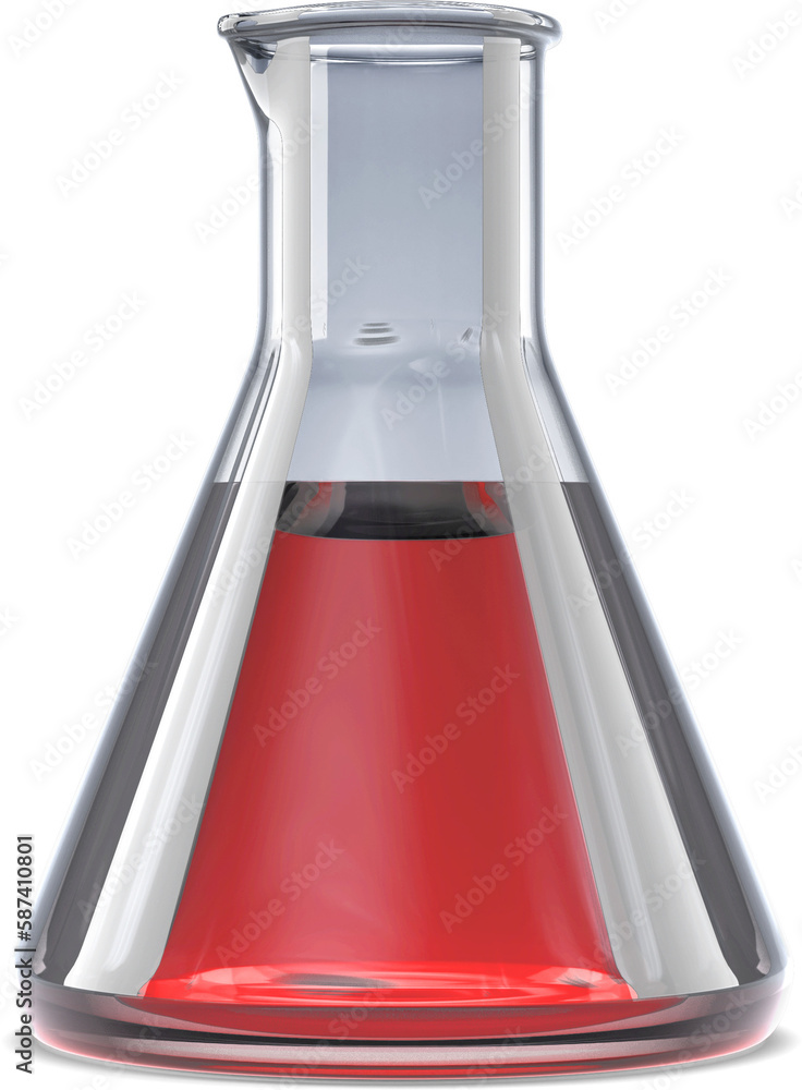 Poster flask with red chemical solution