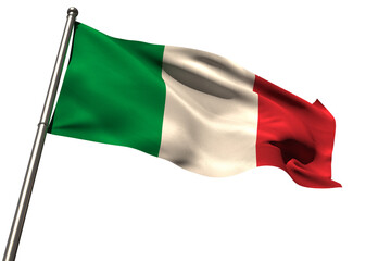 Low angle view of Italy flag on pole