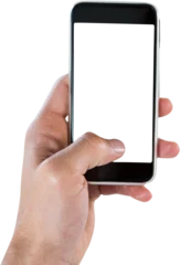 Sierkussen Close-up of hand holding smart phone © vectorfusionart