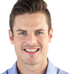 Obraz premium Close up portrait of smiling handsome man