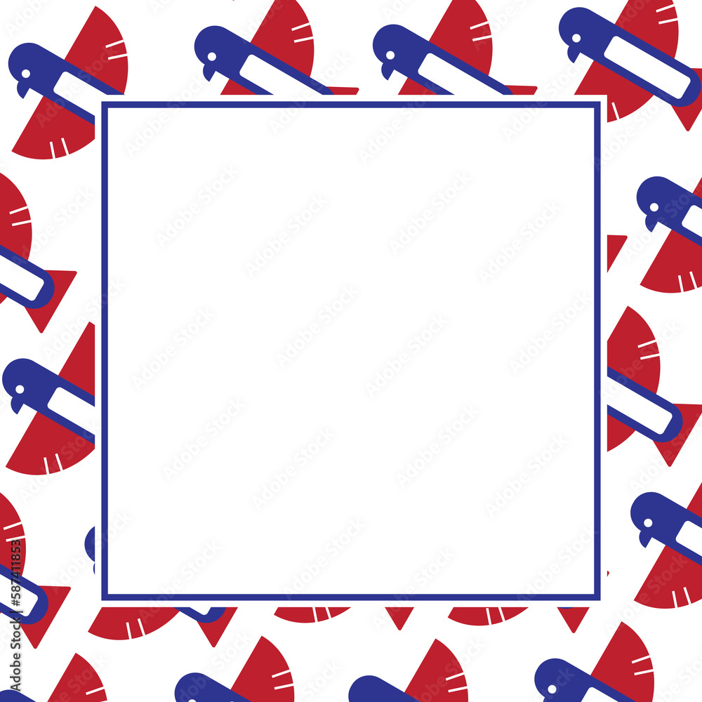 Poster Digitally generated image of blank picture frame with bird pattern 