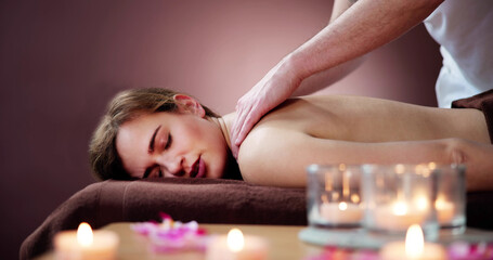 Fototapeta na wymiar Client Relaxing In Massage