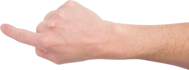 Foto auf Leinwand Hand pointing against white background © vectorfusionart