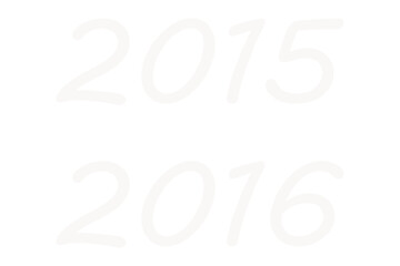 Computer graphic image of 2015 and 2016 numbers